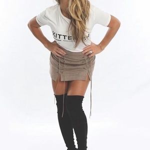NWOT Kittenish Suede Mini Skirt
